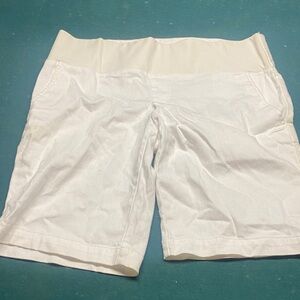 Women's White Maternity Shorts